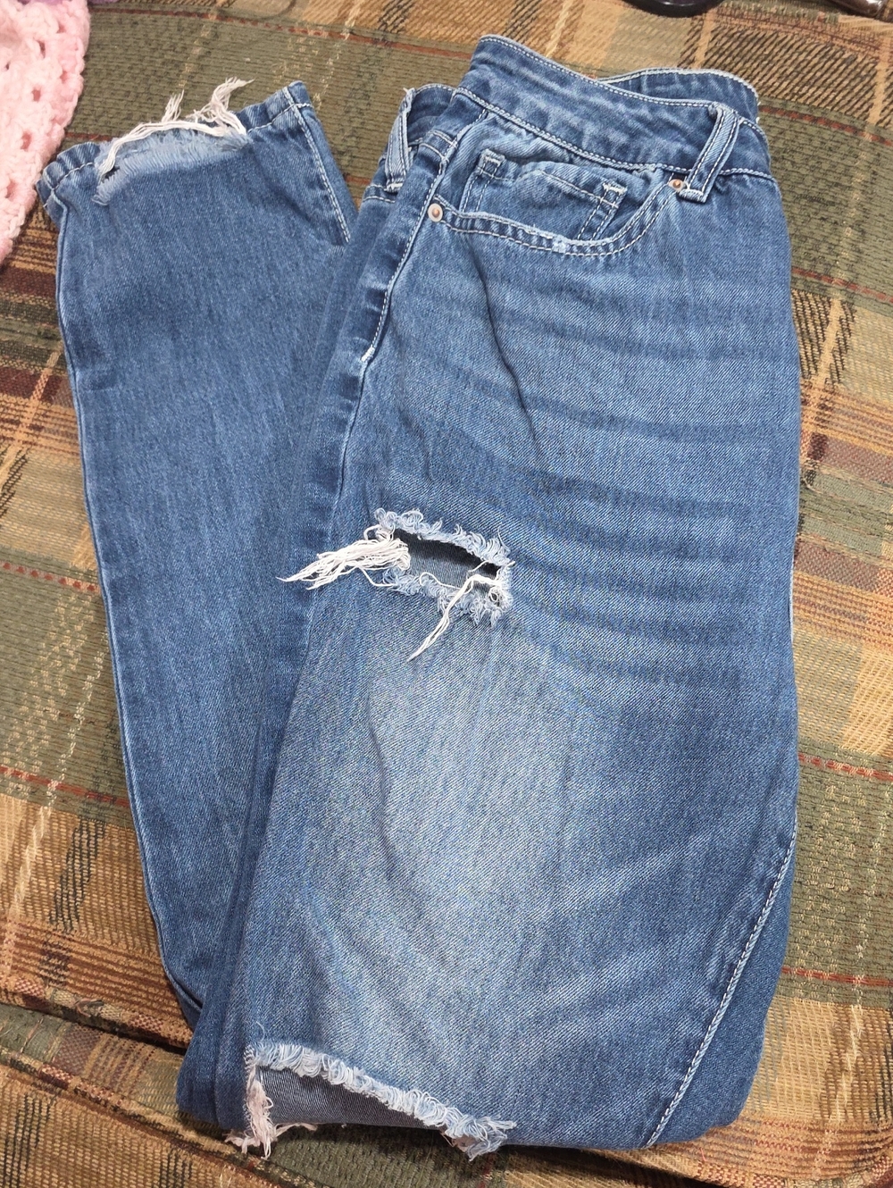 Women's Skinny Distressed Blue Jeans